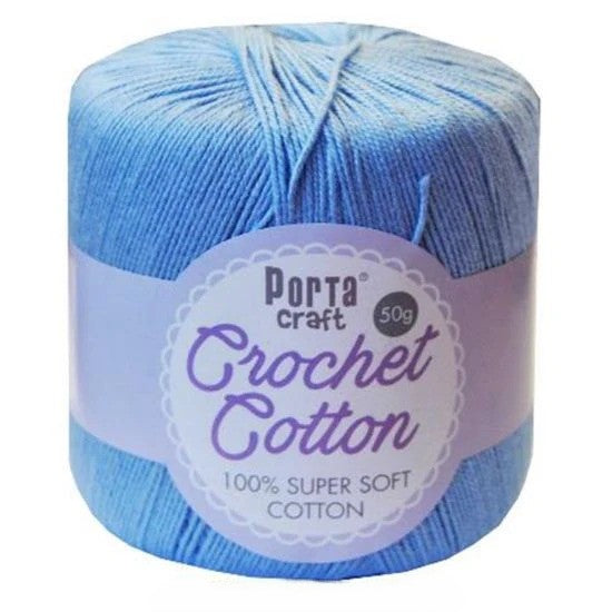 Crochet Cotton 50g 8ply Sky Blue