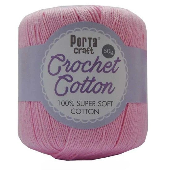 Crochet Cotton 50g 8ply Baby Pink