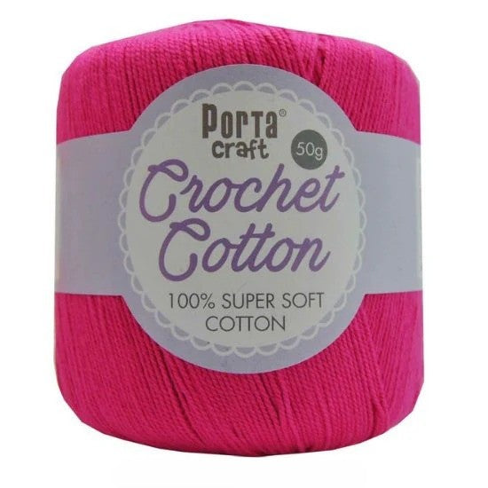 Crochet Cotton 50g 8ply Fuchsia