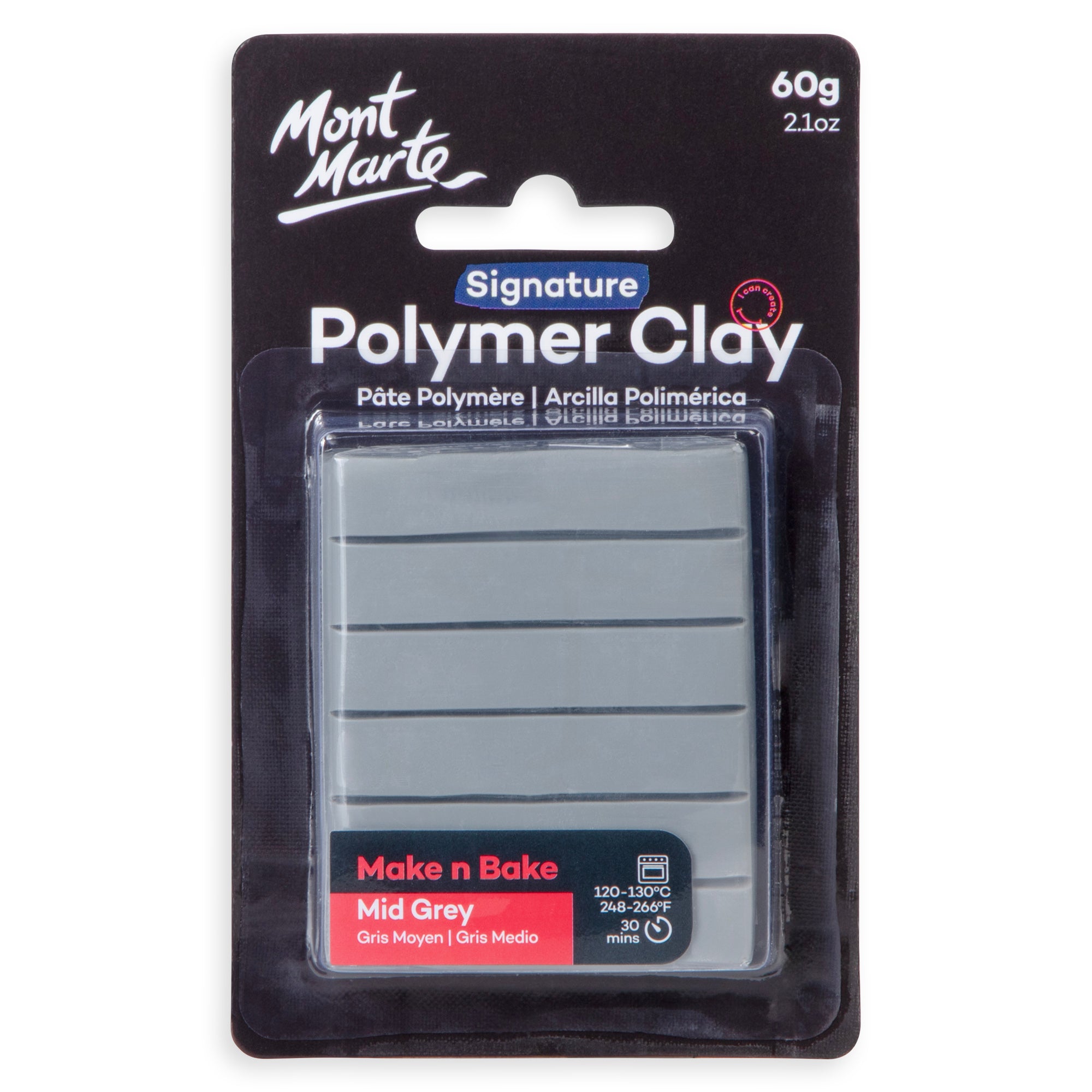 Make n Bake Polymer Clay 60g - Mid Grey image 0