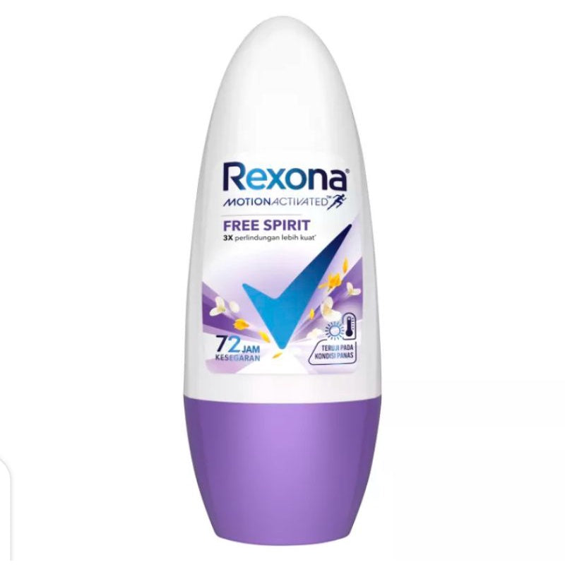 REXONA 45mL DEODORANT WOMEN ROLL ON 72 HOUR FREE SPIRIT