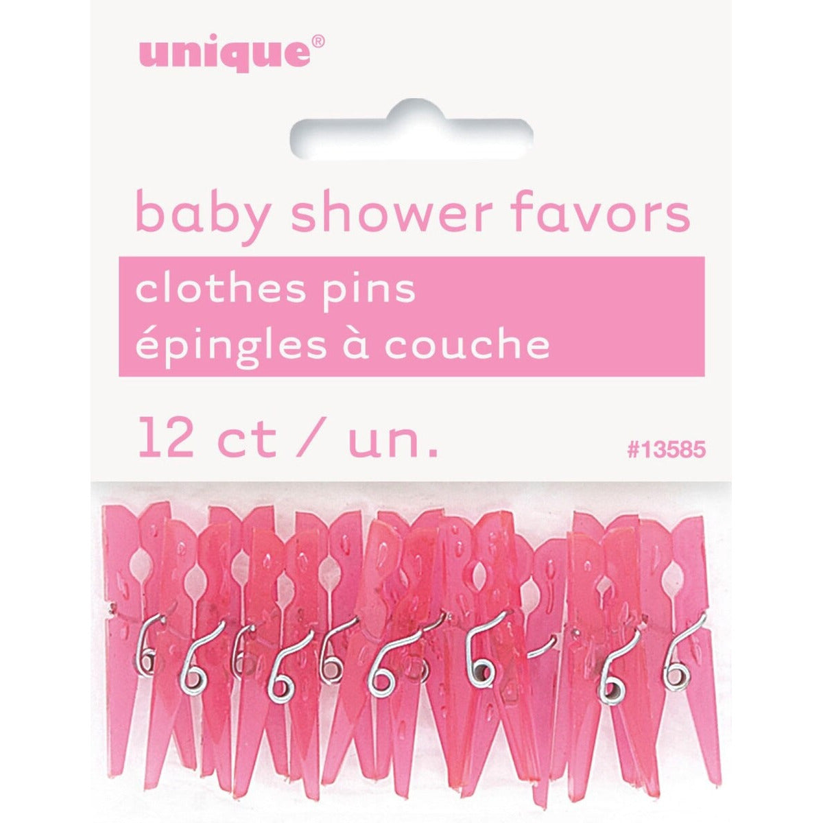 12 BABY CLOTHES PINS PINK image 0