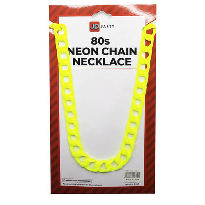 Neon 80s Chain Necklace (Yellow) image 0