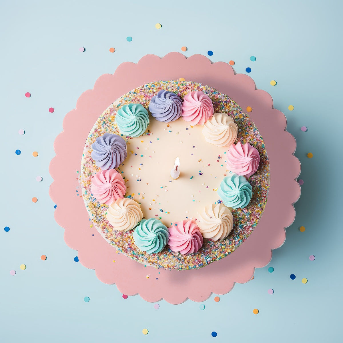10in Scalloped Cake Board - Pastel Pink image 0