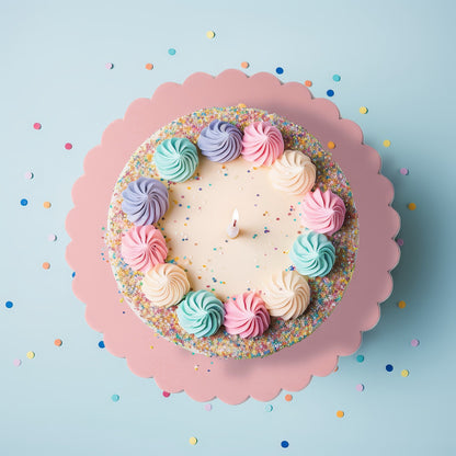 10in Scalloped Cake Board - Pastel Pink image 0