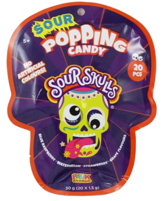 Sour Skulls popping candy 30g