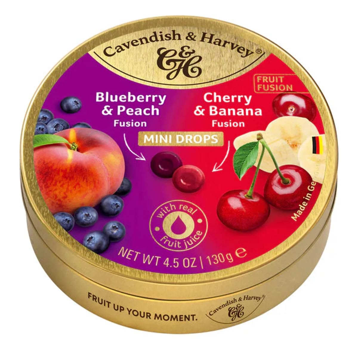 Cavendish & Harvey Mini Drops Blueberry & Peach And Cherry & Banana 130g
