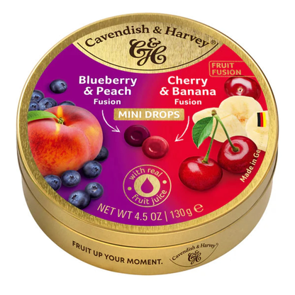 Cavendish & Harvey Mini Drops Blueberry & Peach And Cherry & Banana 130g