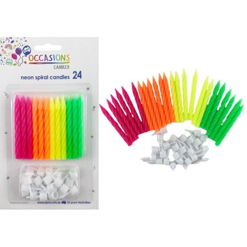 CANDLE NEON 24 WITH HOLDERS image 0