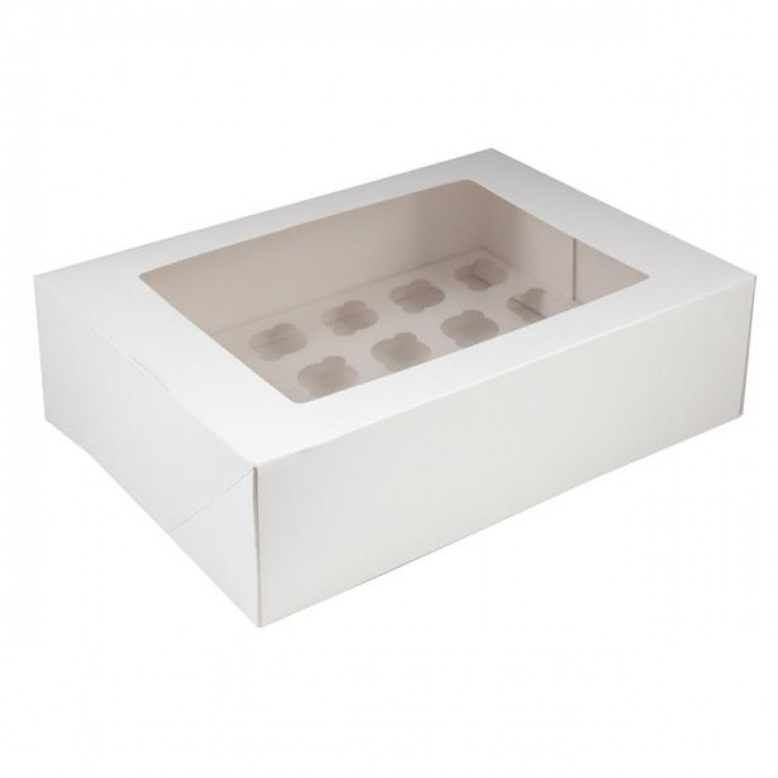 24 Holds White Mini Cupcake Box with Insert (13x10x3in) image 0
