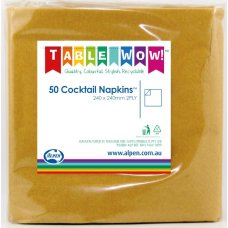 Gold Cocktail Napkins 2ply - 50pk image 0