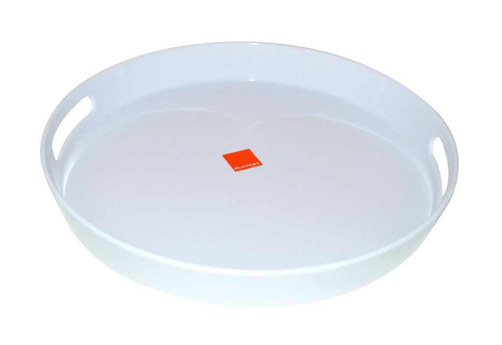 White Melamine Round Platter - 37.5CM x 5CM