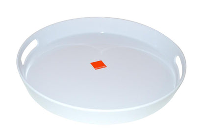 White Melamine Round Platter - 37.5CM x 5CM