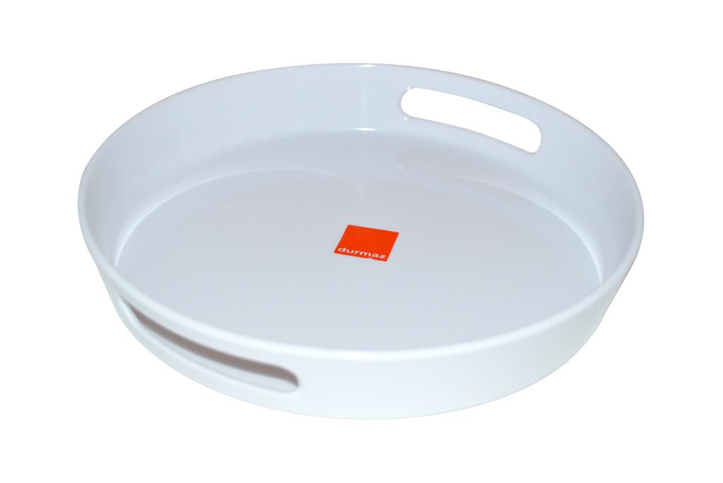 White Melamine Round Platter - 29.5CM x 5CM