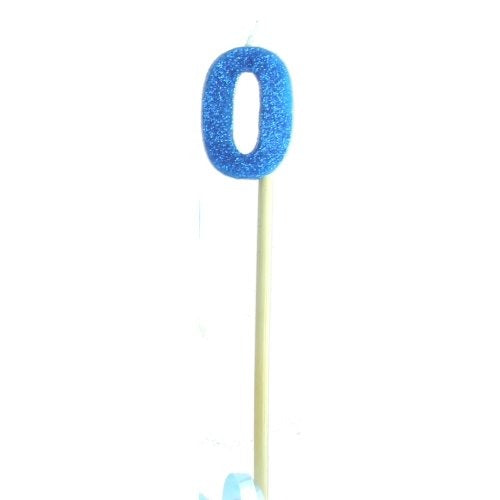 CANDLE BLUE GLITTER LONG STICK #0 image 0