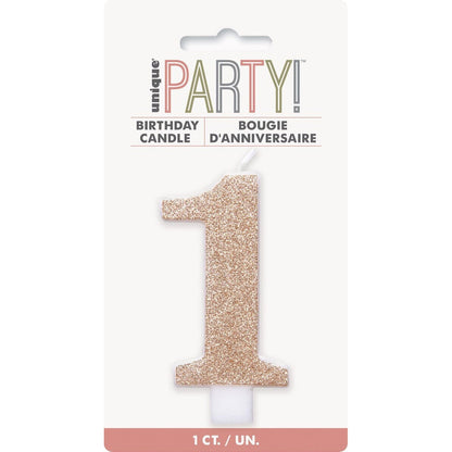 NUMERAL CANDLE 1 - ROSEGOLD image 0