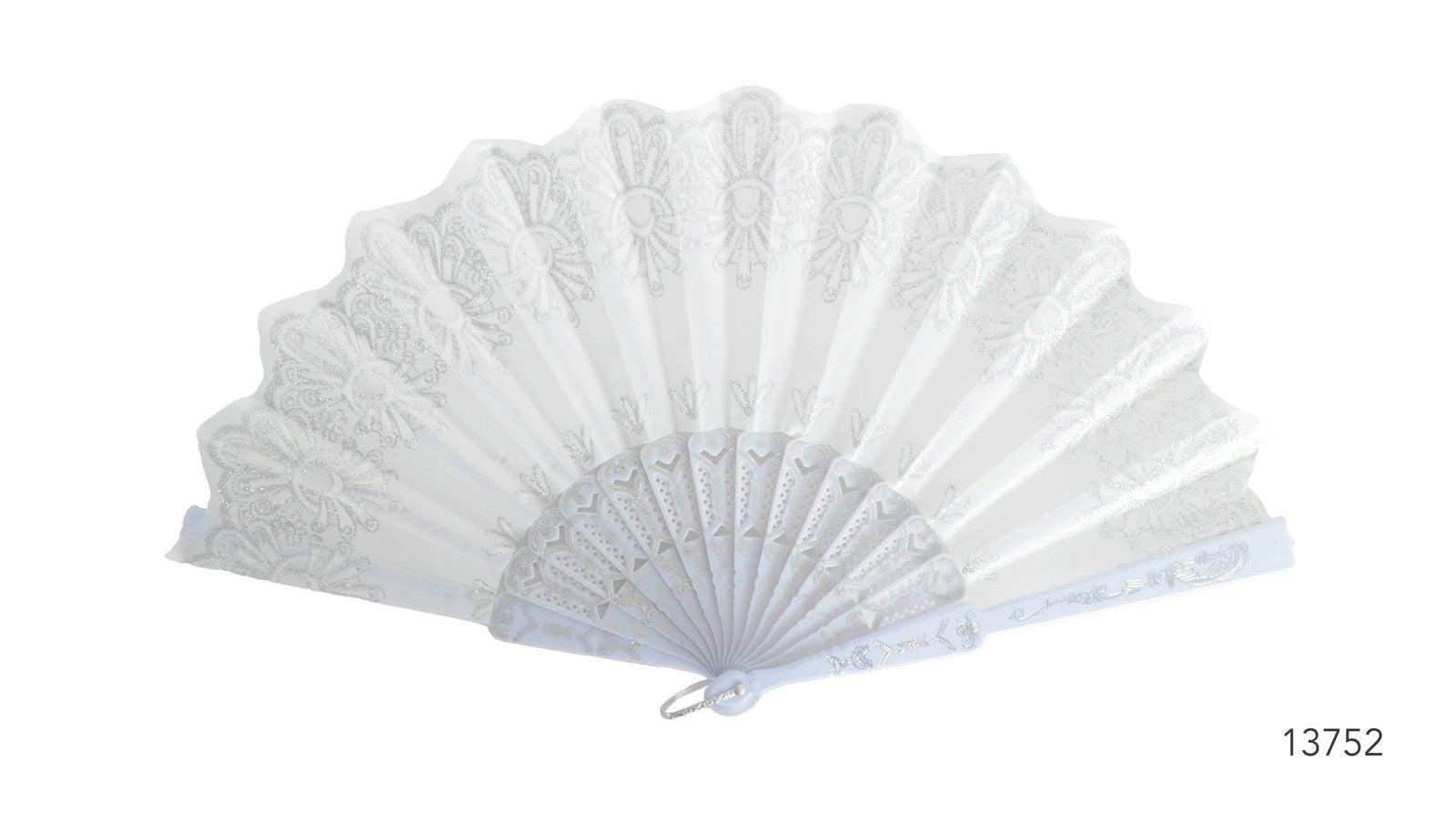 Silver Glitter Embroidery Fan image 0