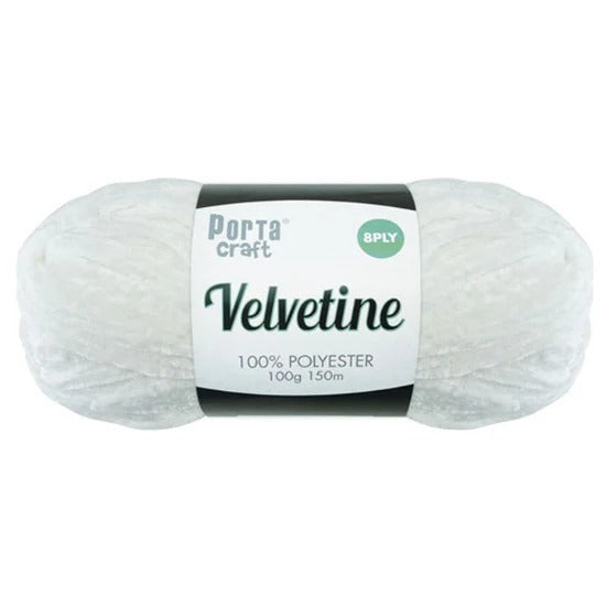 Velvetine Yarn 100g 150m Bright White