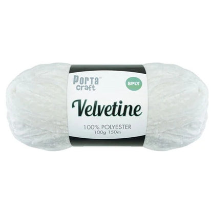 Velvetine Yarn 100g 150m Bright White