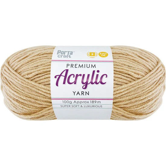 Acrylic Yarn 100g 189m 8ply - Almond