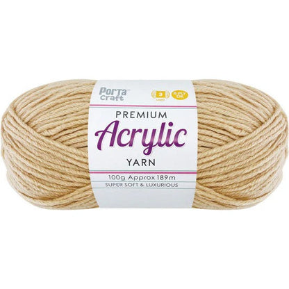 Acrylic Yarn 100g 189m 8ply - Almond