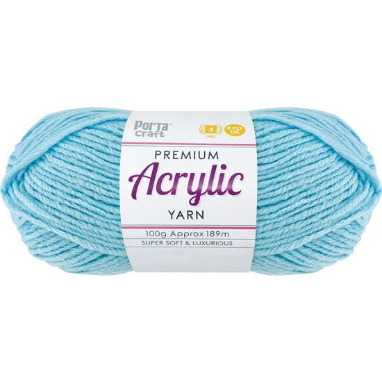 Acrylic Yarn 100g 189m 8ply - Cool Blue