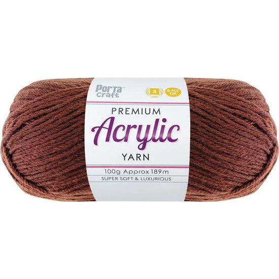 Acrylic Yarn 100g 189m 8ply - Chestnut