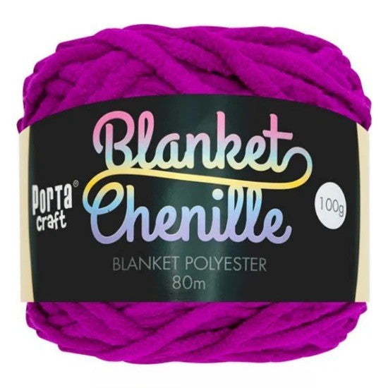 Chenille Blanket Yarn 100g 80m Solid Mulberry