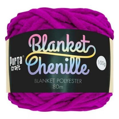 Chenille Blanket Yarn 100g 80m Solid Mulberry