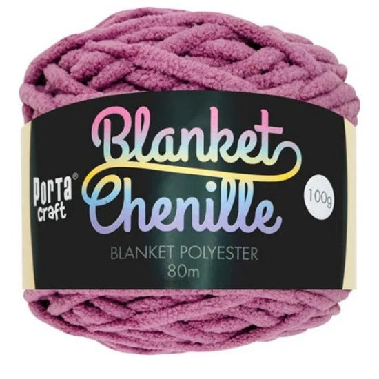 Chenille Blanket Yarn 100g 80m Solid Razzmic Berry