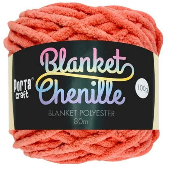 Chenille Blanket Yarn 100g 80m Solid Salmon