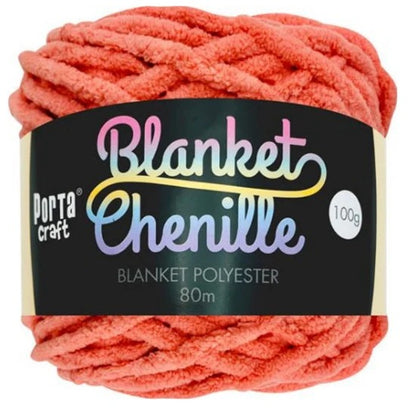Chenille Blanket Yarn 100g 80m Solid Salmon