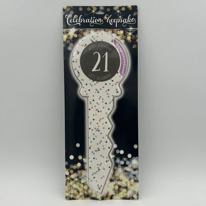 SMALL 21 BIRTHDAY KEY CONFETTI image 0