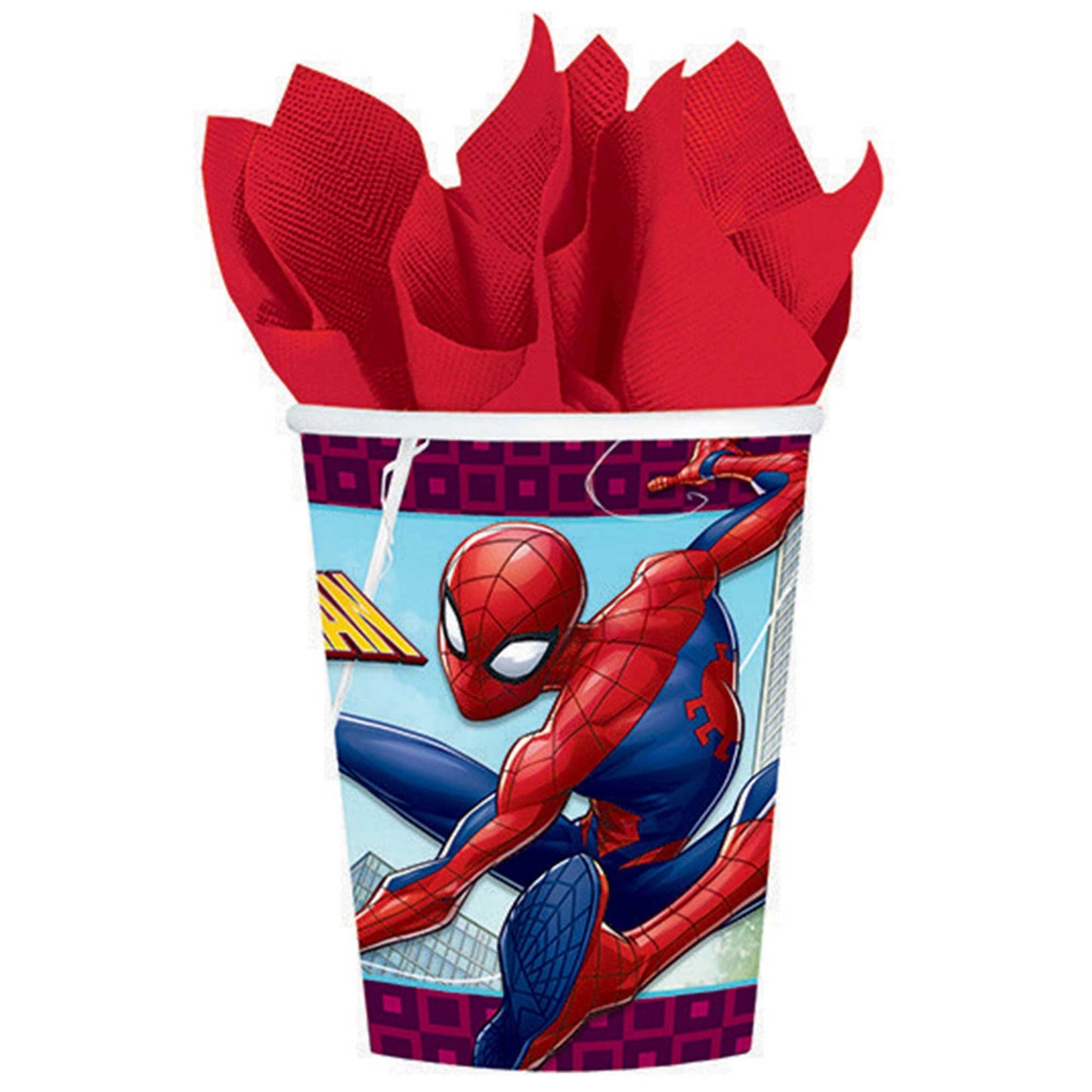 8 Spiderman Webbed Wonder 9oz/266ml Paper Cups image 0