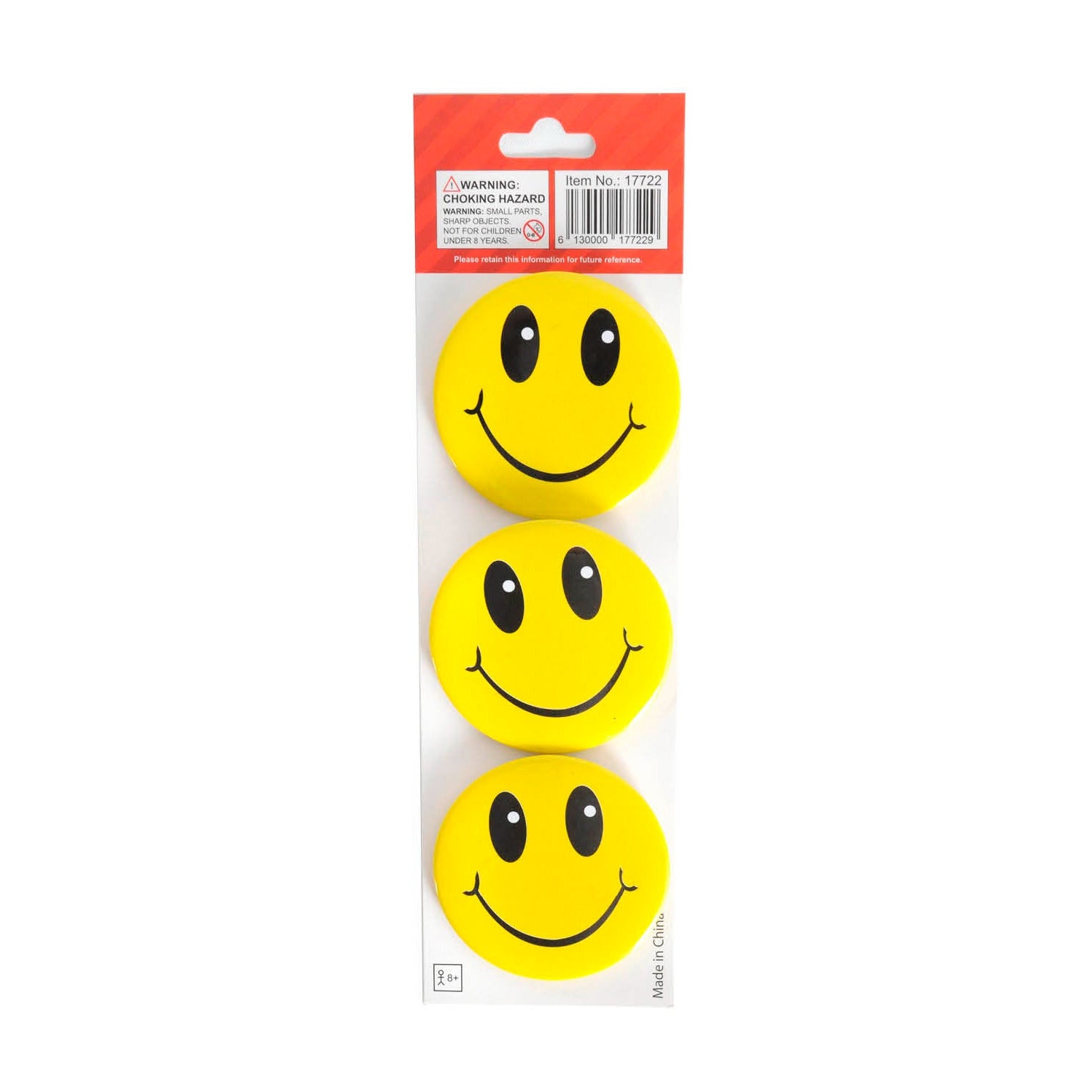 Smiley Face Badges 3pcs image 0