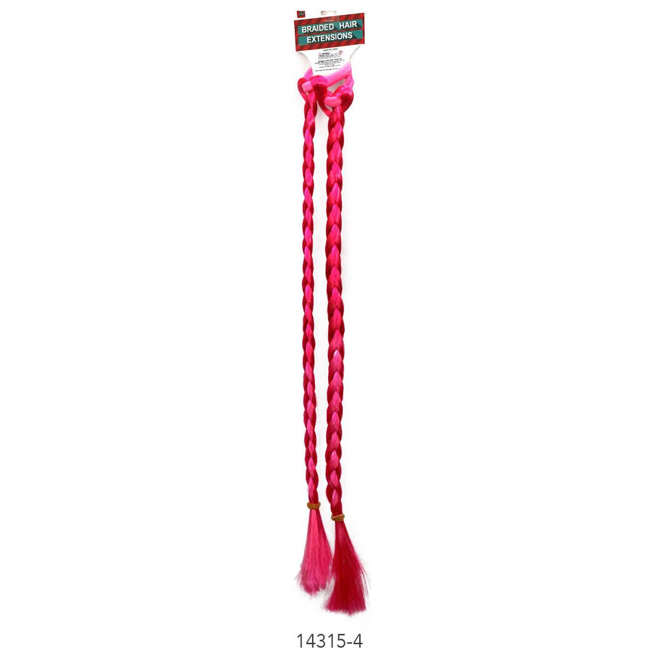 Long Coloured Braided Hair Extension (Pink) image 0