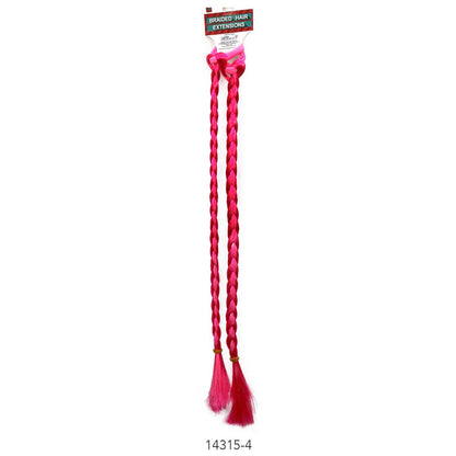 Long Coloured Braided Hair Extension (Pink) image 0
