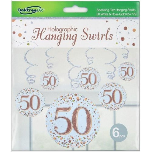 Sparkling Fizz Rose Gold Hanging Swirl #50 Pk6 image 0