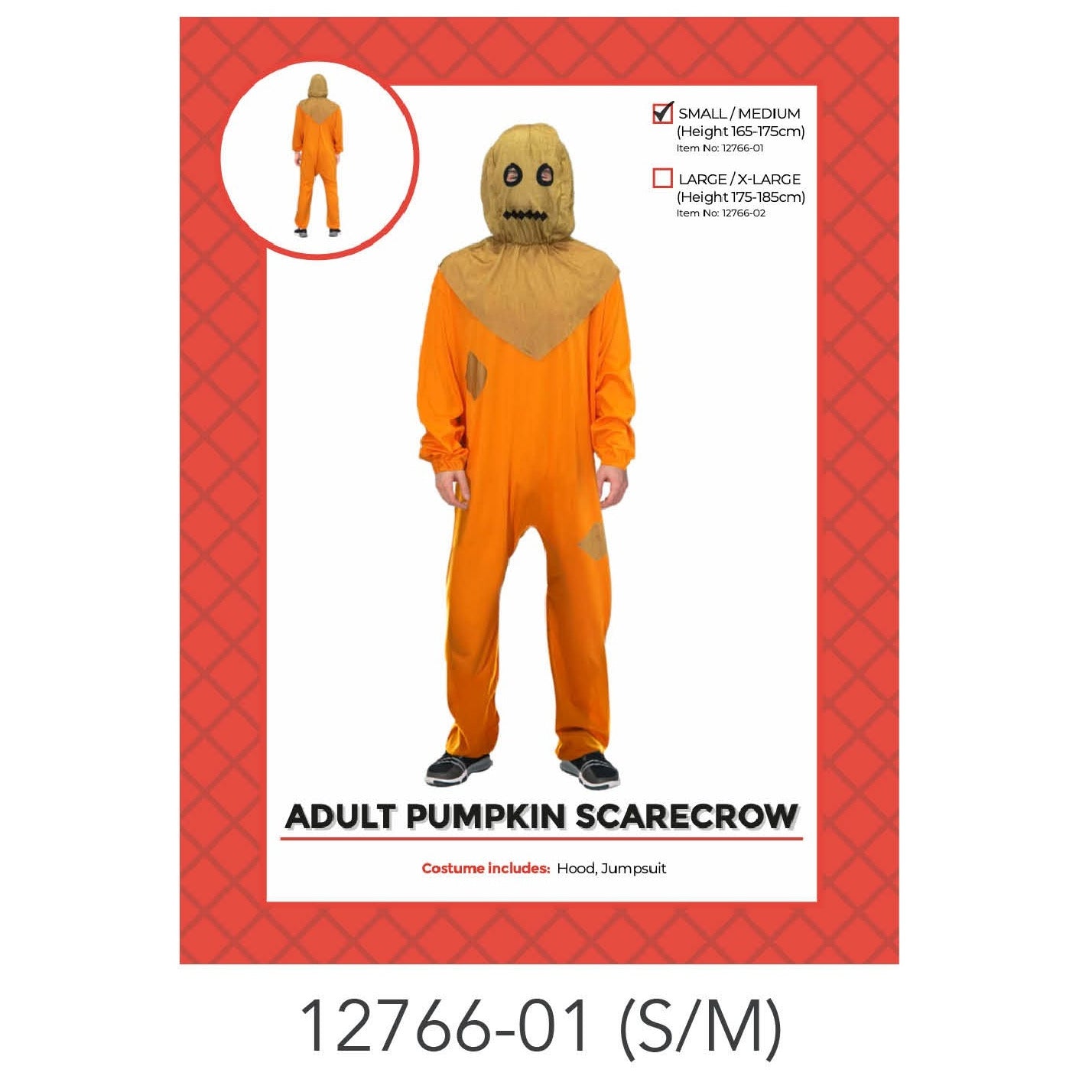 Adult Pumpkin Scarecrow Costume S/M image 0