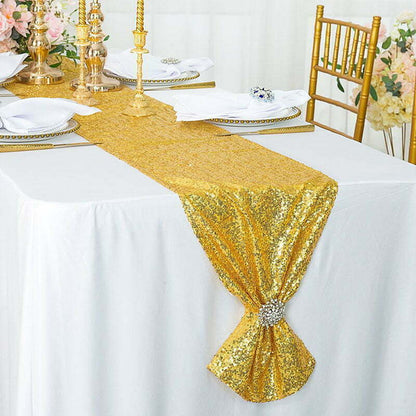 Gold Sequin Table Runner - 1.8m image 0