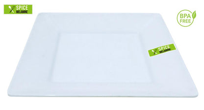 White Melamine Square Platter-21CM x 21CM image 0