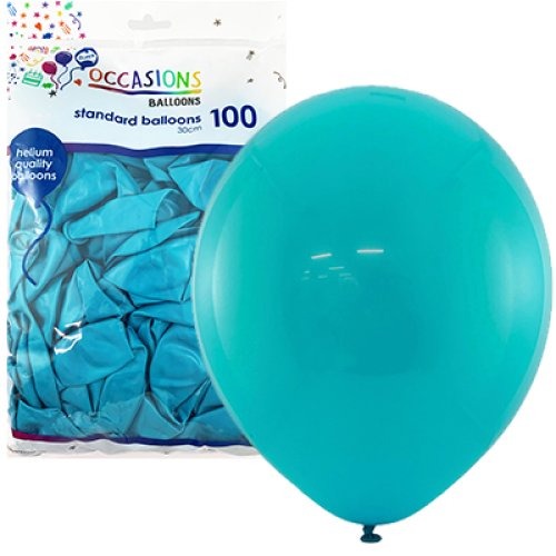 Standard 30cm Latex Balloons 100pk - Teal image 0