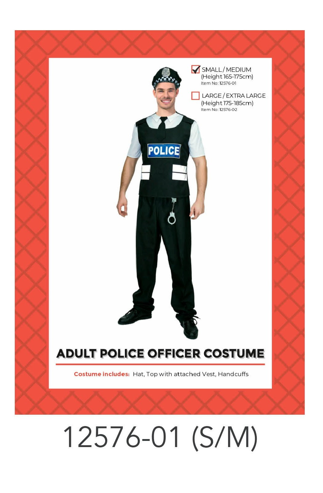 Adult Police Man Costume (S/M) image 0