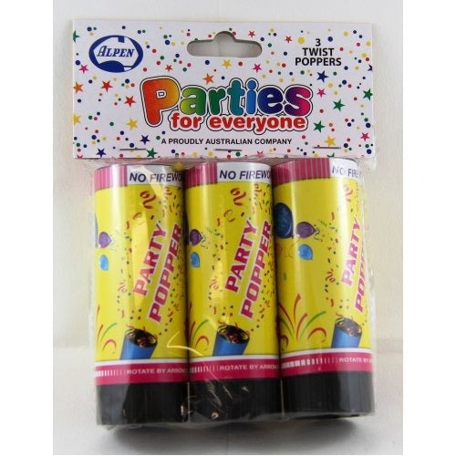 Twist Popper Foil Streamers 3pk