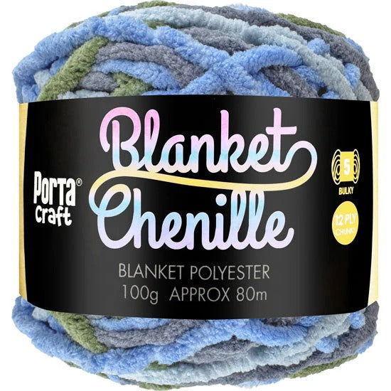 Chenille Blanket Yarn 100g 80m Multi Dolphin