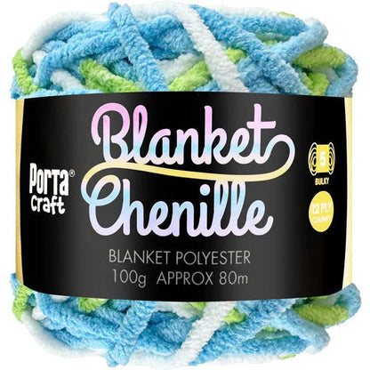 Chenille Blanket Yarn 100g 80m Multi Pixie Garden