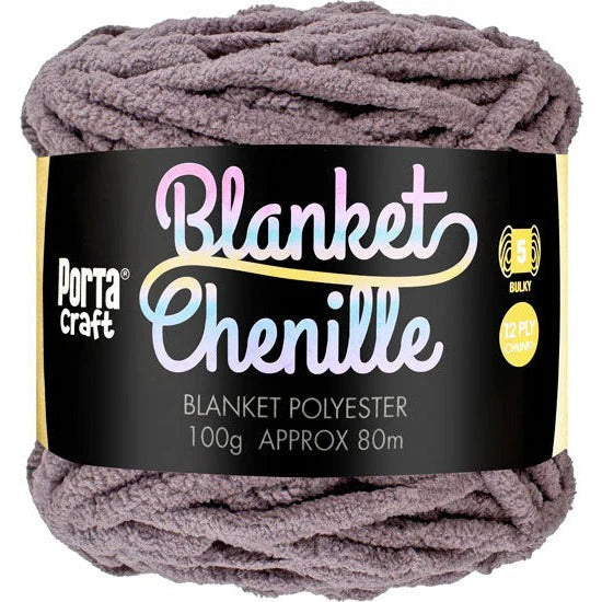 Chenille Blanket Yarn 100g 80m Solid Aubergine