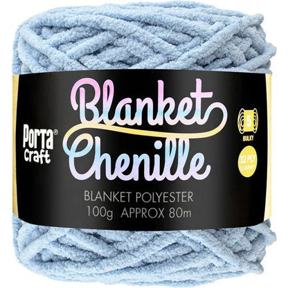 Chenille Blanket Yarn 100g 80m Solid Rain Cloud