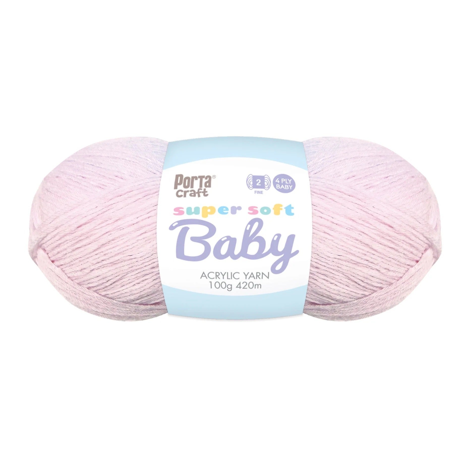 Super Soft Baby Acryl Yarn 420m 4ply Pale Pink