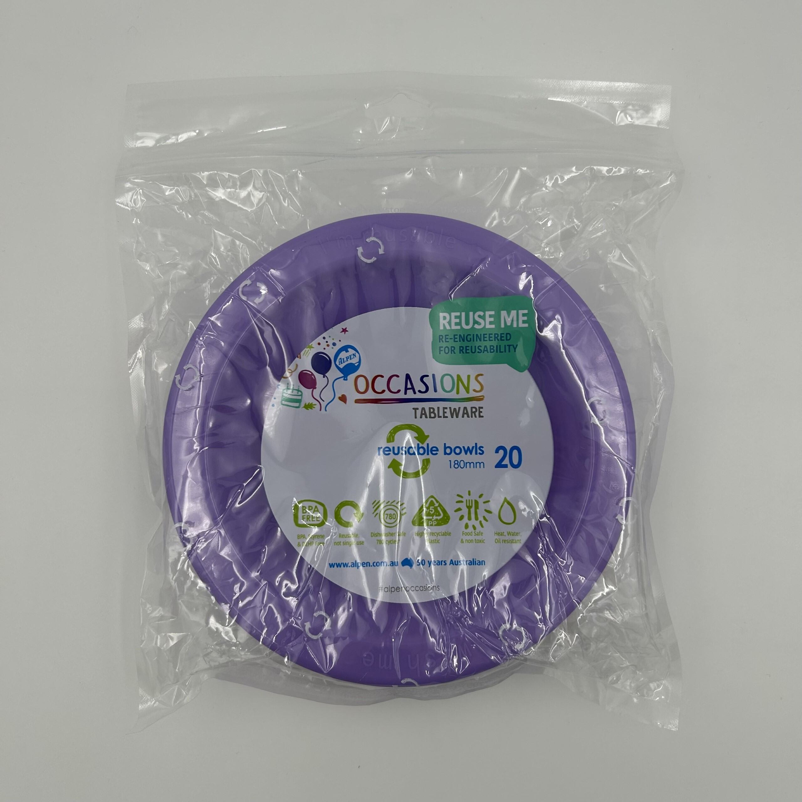 Lavender Plastic Bowl Pack 20 image 0